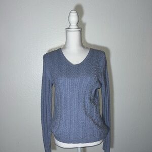 Women's Blue Cable Knit Sweater